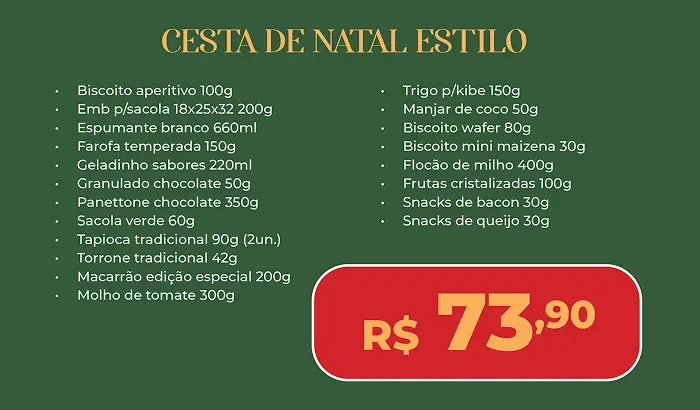 Itens da Cesta Natal Estilo 