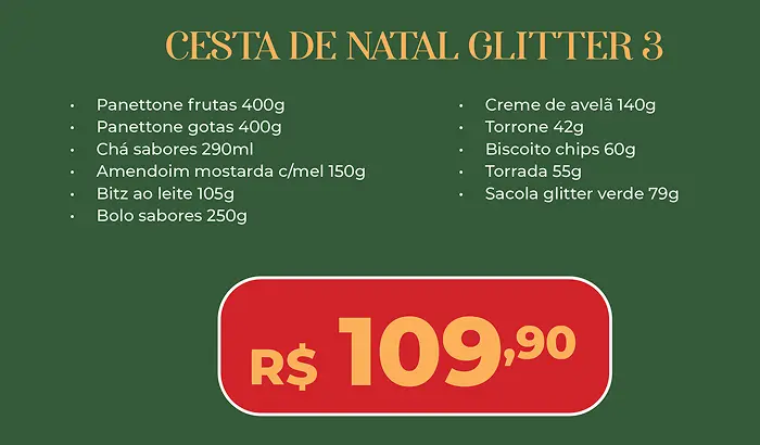 Itens da Cesta Natal Glitter 3 