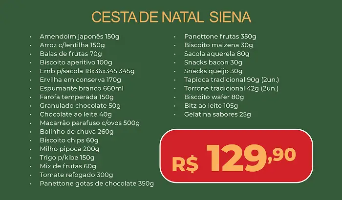 Itens da Cesta Natal Siena 